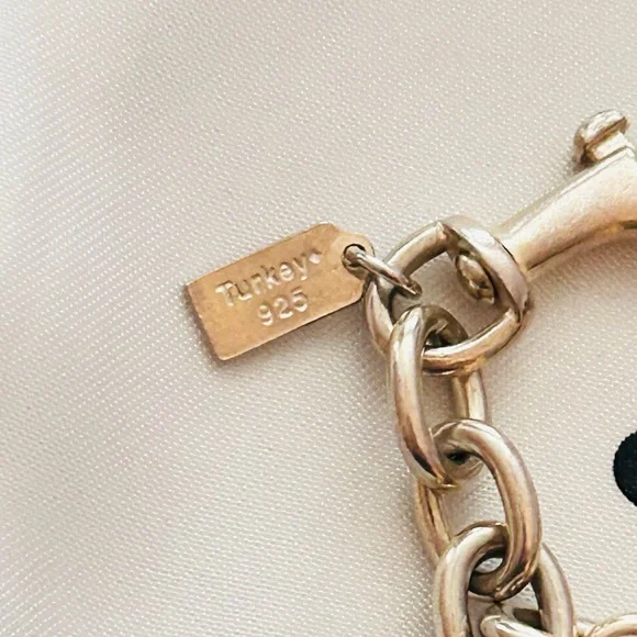 Coach 925 Y2K Heart Sterling Silver Charm Bracelet - Picture 10 of 11